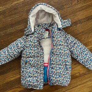 Mini Boden 2 in 1 Multicolor Floral Puffer Jacket